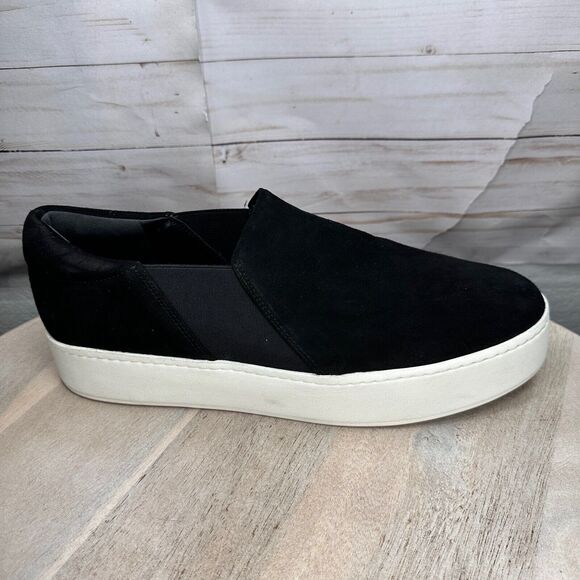 Vince Warren Womens Platform Slip On Sneakers Size 13 Black Casual Shoes - Picture 7 of 12